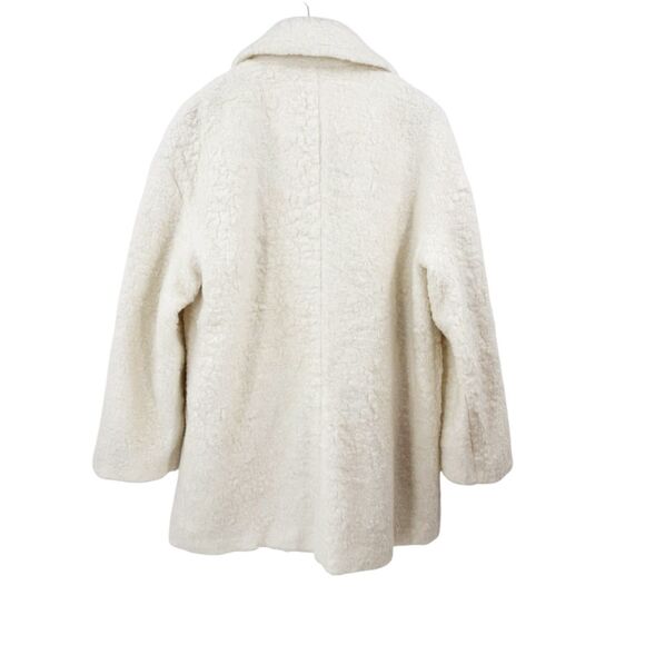 Kate Spade Coat Teddy Faux Fur Double Breasted Cream Size M NWT $498 - Picture 7 of 11